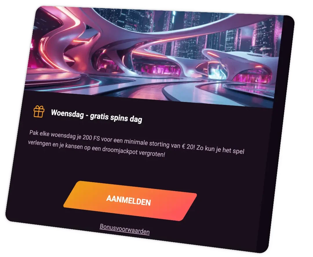 Promotiebanner met aanbieding voor gratis spins