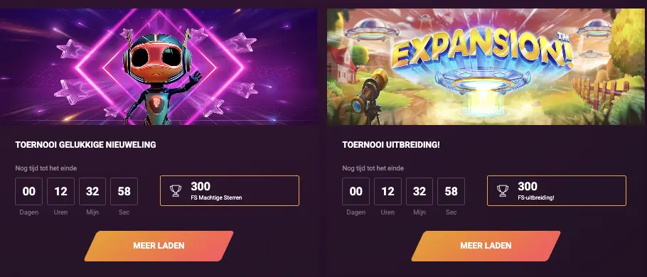 Banner van huidige online toernooien