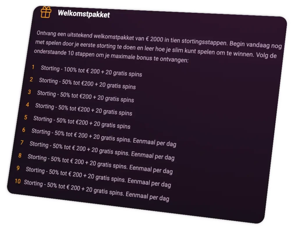 welkomstpakket - lijst met aanbiedingen illustratie